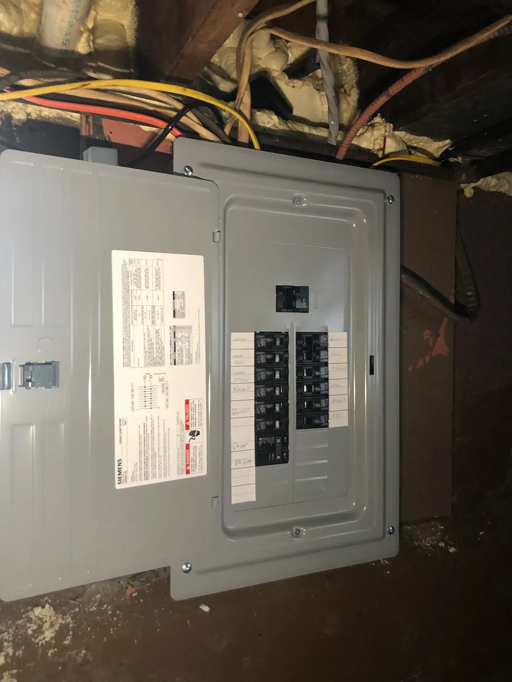 upgraded electrical service panel