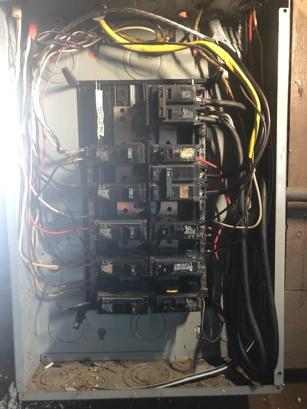 residential electric service box inside